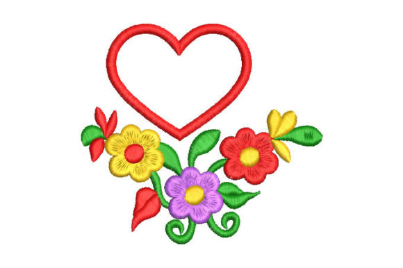 Colorful Flowers with Heart Embroidery Review