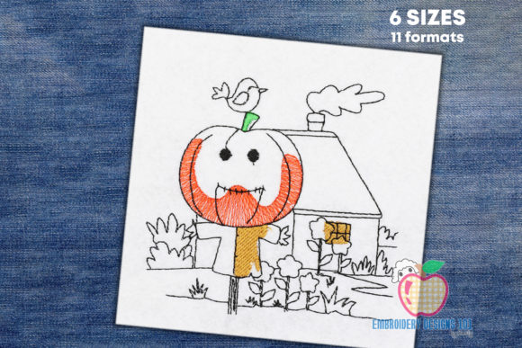 Halloween Pumpkin Scarecrow Embroidery Review