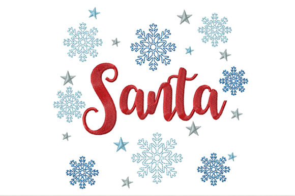 Snowflakes with Stars and Text Santa Embroidery Review